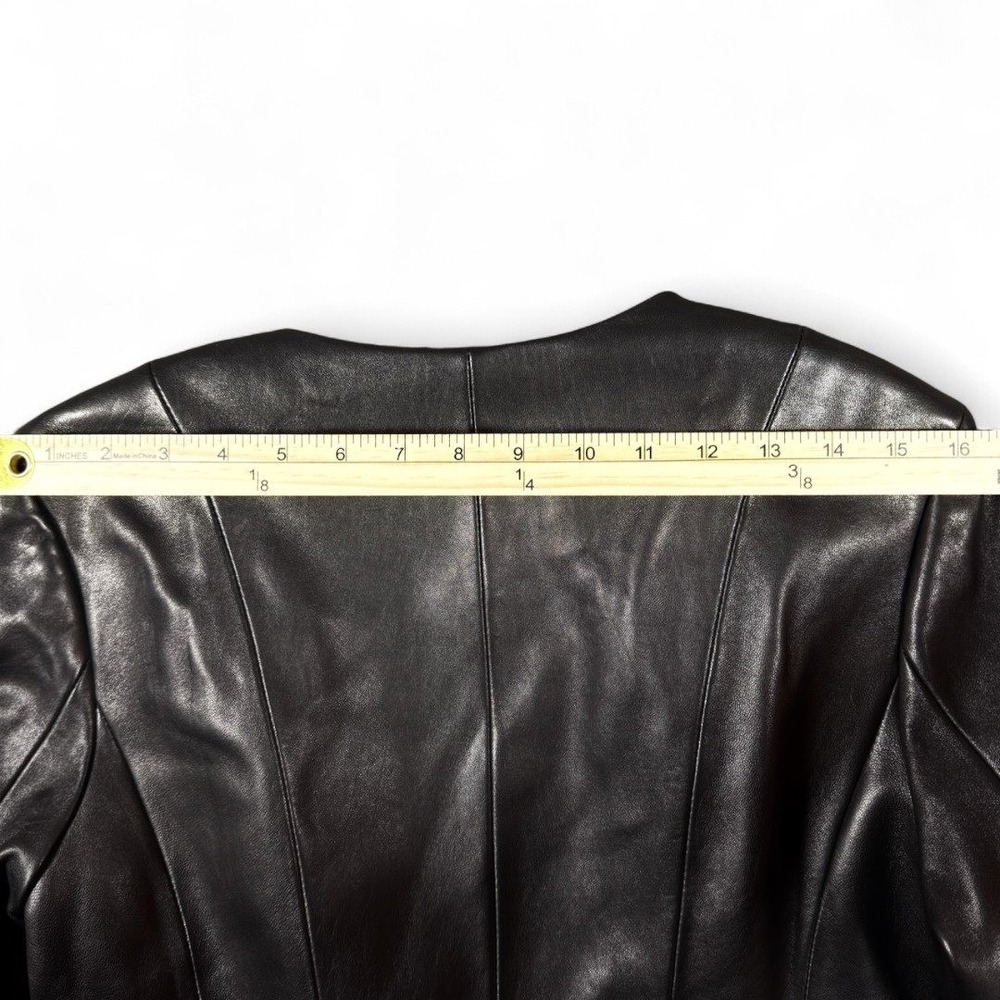Preston York Black Red Lambskin Leather Asymmetrical Moto Mobwife Jacket Women S - Picture 9 of 11
